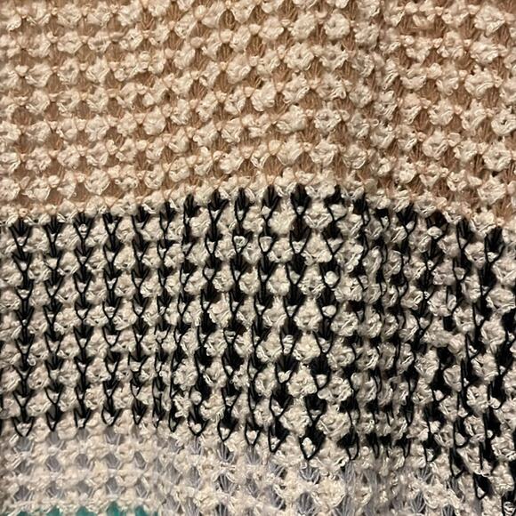 Jardin by Macris Oversized Striped Open Front Boho Cardigan Sweater - Picture 6 of 9